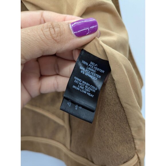 Lulus Moto Jacket Women Size XL Faux Suede Asymmetrical Zipper Boho Retro Grunge - Picture 8 of 9